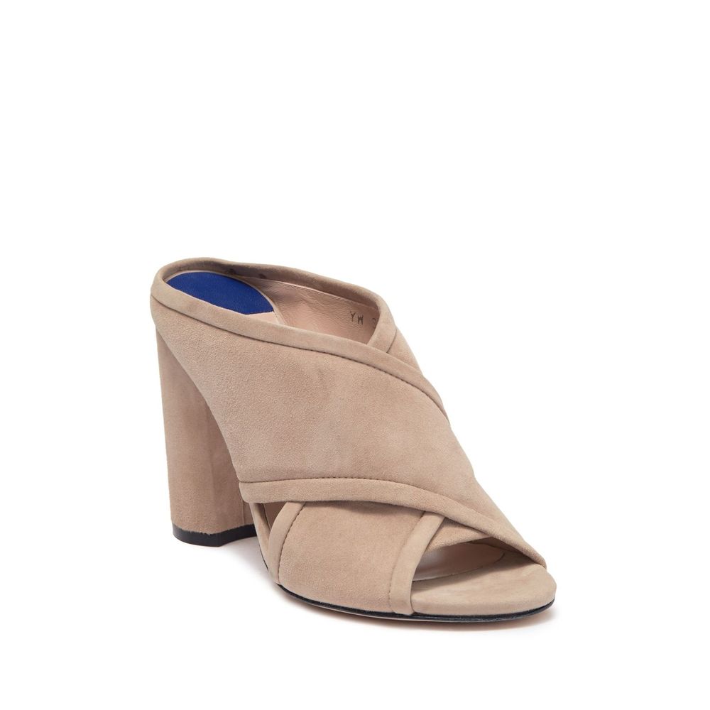 Stuart Weitzman Sam Suede Block Heel Mule Size 9
